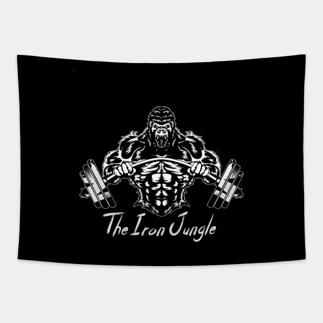 The Iron Jungle Gorilla Gym (White) Tapestry by Cooldaddyfrench