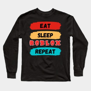 Funny Eat Sleep Roblox Repeat Retro Vintage Baseball Sleeve Shirt