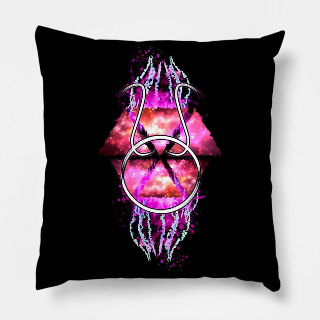 Taurus Zodiac - Pink Abstract Pillow by Scailaret