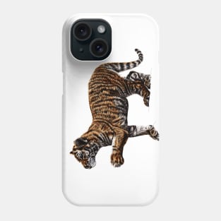 Amur tiger cub illustration Phone Case