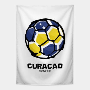 Curacao Football Country Flag Tapestry
