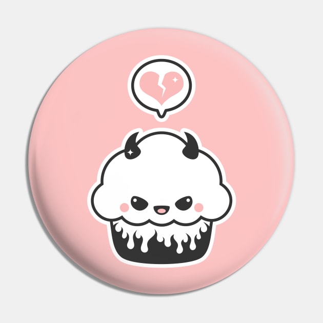 Kawaii Evil Cupcake Pin by sugarhai
