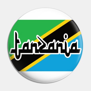 Flag of Tanzania, Africa | Arabic Style Script Font Pin