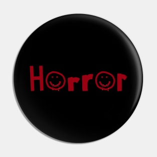 Horror Typography with Smiley Face at Halloween Pin