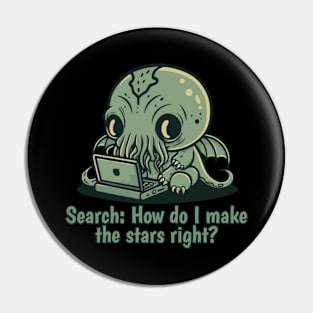 Chibi Cthulhu Programmer - How do I make the stars right? Pin