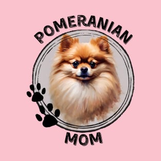 Pomeranian Pom Dog Mom Dog Breed Portrait T-Shirt