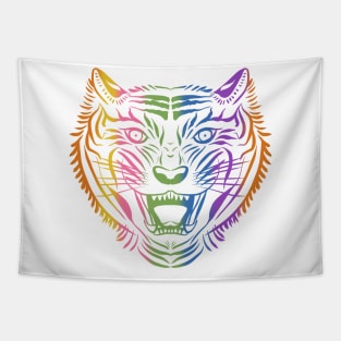 Tiger head in multi color Tapestry