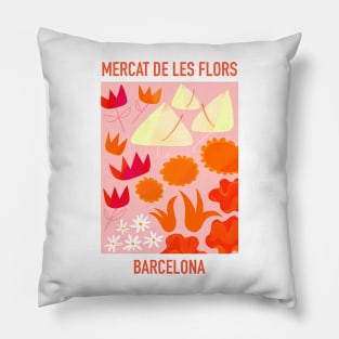 Flower Market from Barcelona Pillow