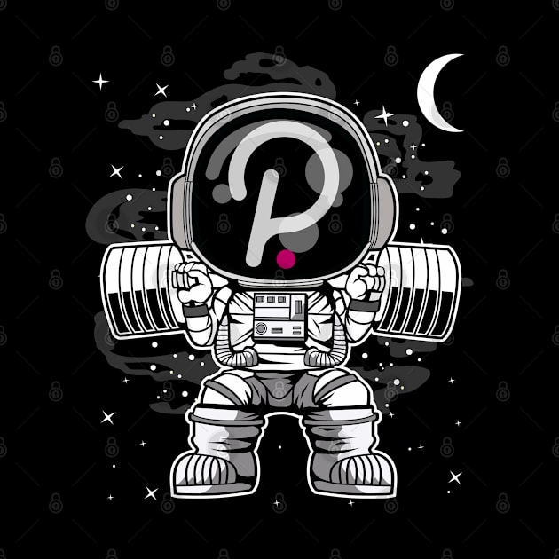 Astronaut Lifting Polkadot DOT Coin To The Moon Crypto Token Cryptocurrency Blockchain Wallet Birthday Gift For Men Women Kids by Thingking About