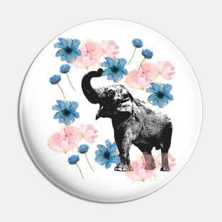 Elephant Floral Pin