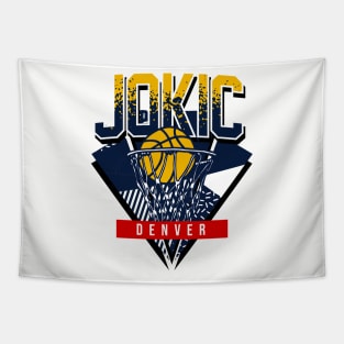 Jokic Retro Denver Basketball Throwback Tapestry