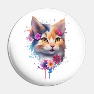Cat Watercolor Pin