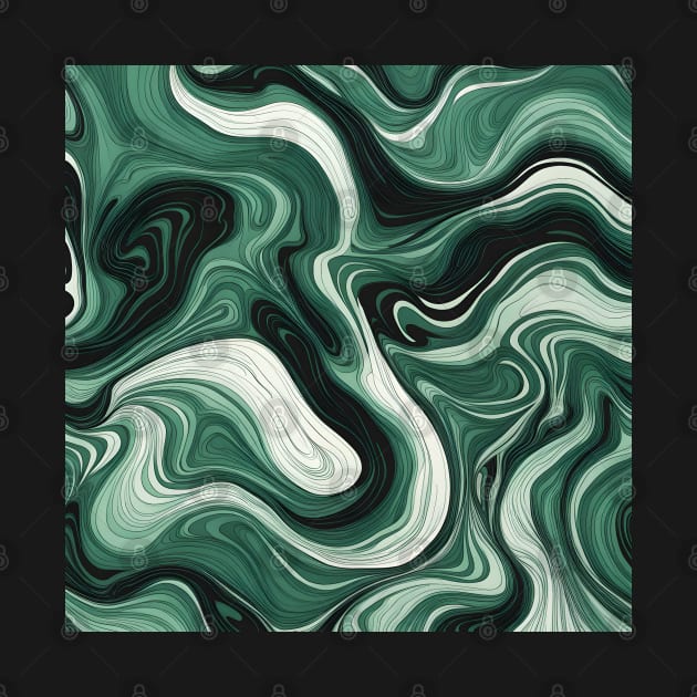 Emerald green suminagashi marble pattern by craftydesigns