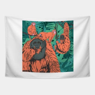 Exotic Monkey Party Tapestry