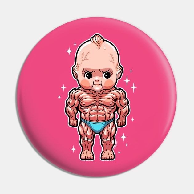 Swole Kewpie Bodybuilder Pin by CTKR Studio