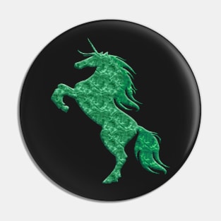 Green Magical Rearing Unicorn Pin