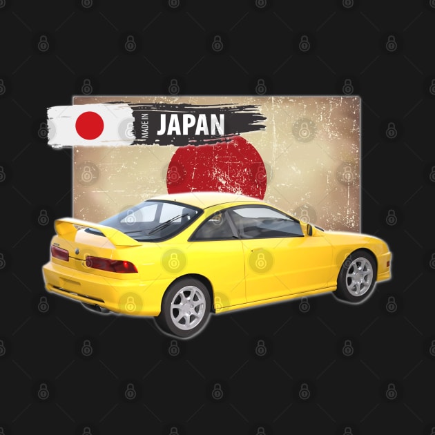 Yellow Acura Integra 1999 05 by Stickers Cars