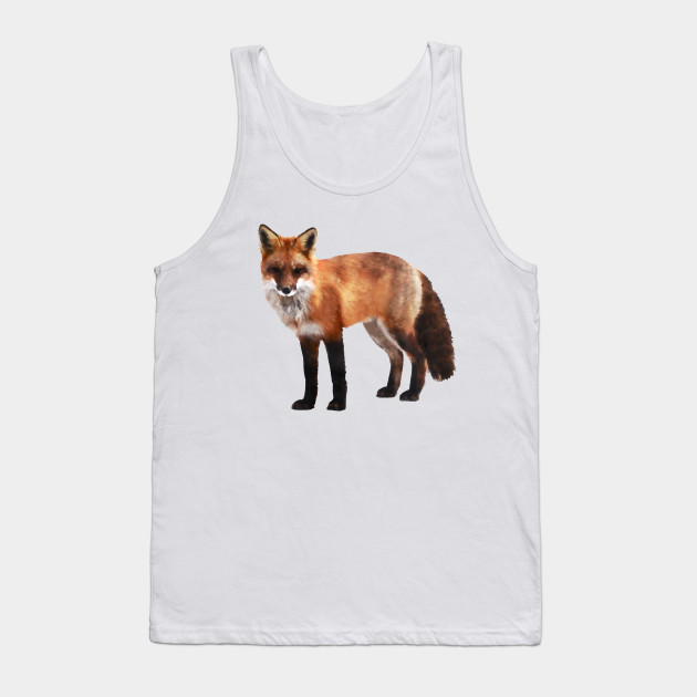 Watercolour Red Fox Wildlife Painting Illustration Fox Tank