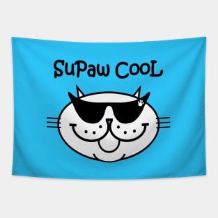 SuPaw CooL - WHITE CAT Tapestry