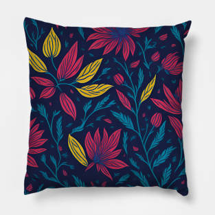 floral pattern design, colorful pattern design Pillow