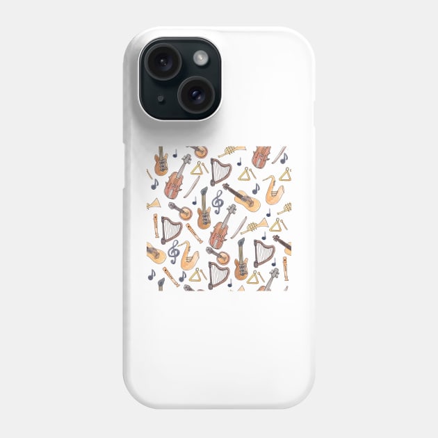 Watercolor Musical Instruments Phone Case by Harpleydesign