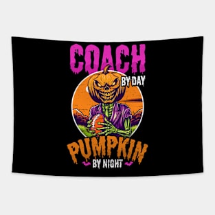 Halloween Coach Shirt | Coach Day Pumpkin Night Football Tapestry