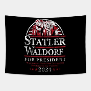 Muppets Statler Waldorf - for President Grunge Tapestry