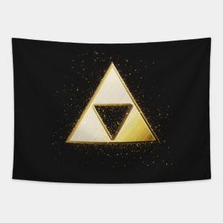 Gold Triforce Glitter Paint Splatter Tapestry