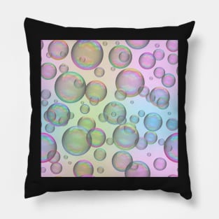 Iridescent Soap Bubbles Variation Colorful Pillow