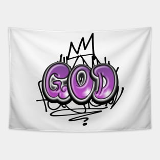 God Christian Quote Graffiti T-Shirt Tapestry