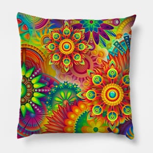 Colorful Floral Pattern Pillow