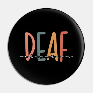 Deaf Education Retro Groovy DHH ASL Teacher Appreciation Pin