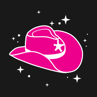 Hot Pink Cowboy Hat Cowgirl Aesthetic T-Shirt