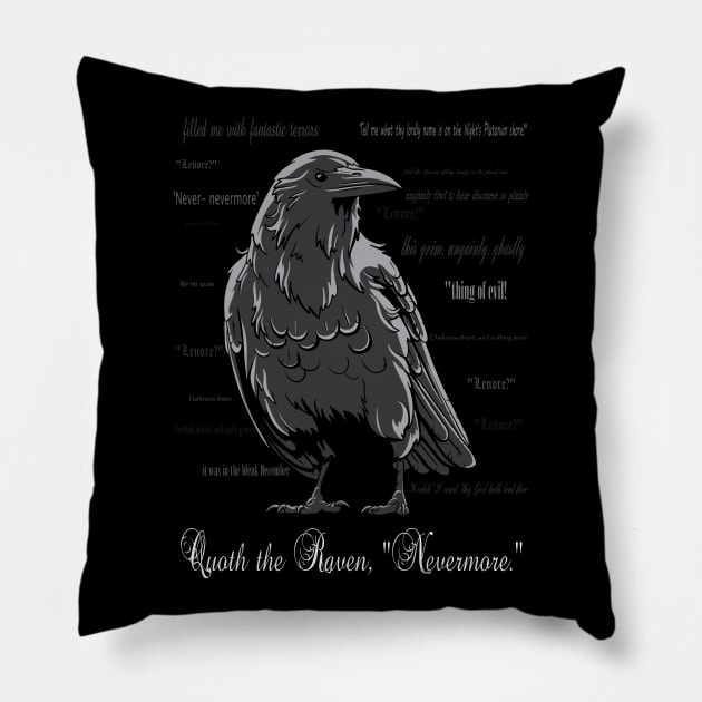 Edgar Allan Poe Quoth the raven nevermore Pillow by lucid