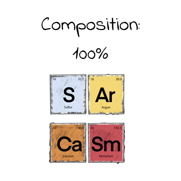 Science Sarcasm S Ar Ca Sm Elements of Humor Composition white by Uwaki