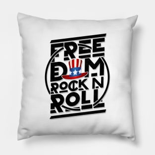 'Freedom Rock and Roll' Cool Rock n Roll 4th of July Gift Pillow