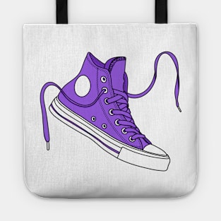 Bright purple high tops Tote