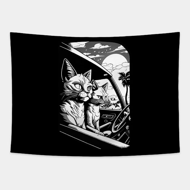 A Cat Couples Tapestry by Holycat