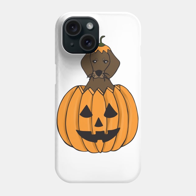 Dachshund in a Halloween Pumpkin Phone Case by estudioanzol