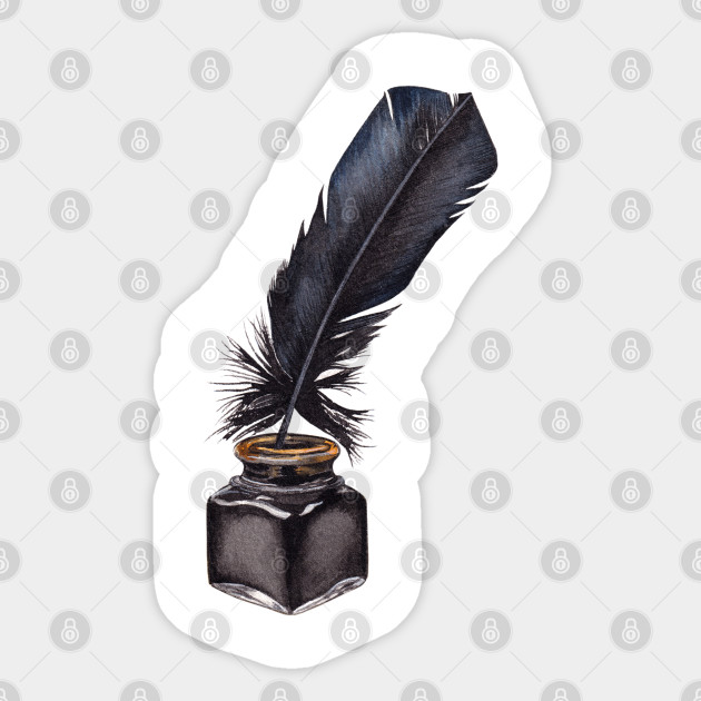 Quill And Ink Watercolour Painting Quill And Ink Sticker