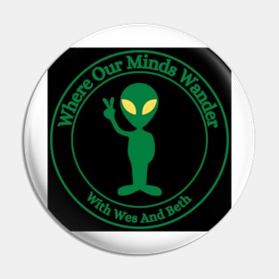 Alien small Logo Green with  Black background Pin