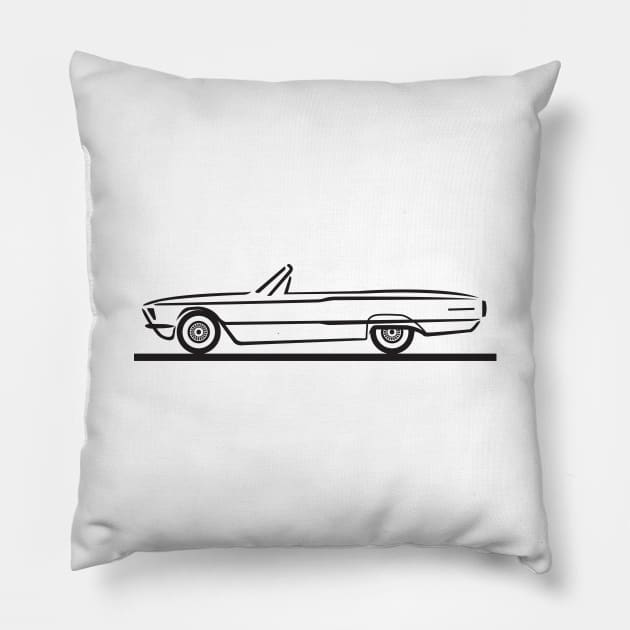 1966 Ford Thunderbird Convertible Pillow by PauHanaDesign