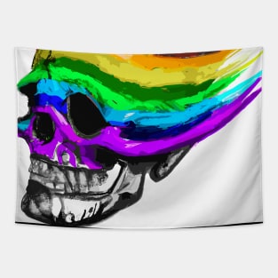 Rainbow Skull Tapestry