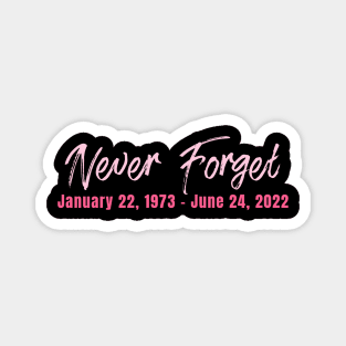 Never Forget Pro Roe 1973 Abortion Rights Women's Health Magnet