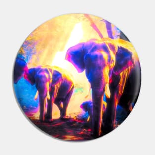 Elephants Family Pin