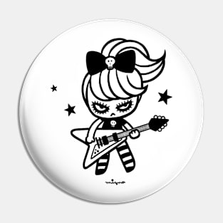 Rock Girl White Pin