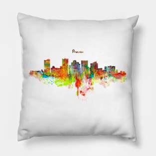 Watercolor Painting - Phoenix Skyline Pillow