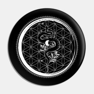 The Snake in The Flower of Life Pin