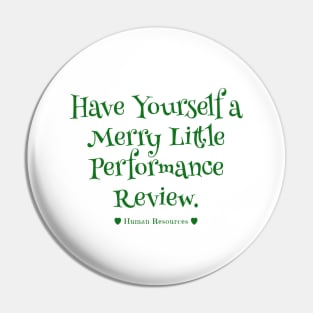 Human Resources Christmas Performance Review Cheer Pin