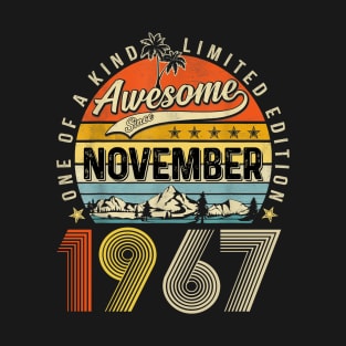 Awesome Since November 1967 Vintage 56th Birthday T-Shirt